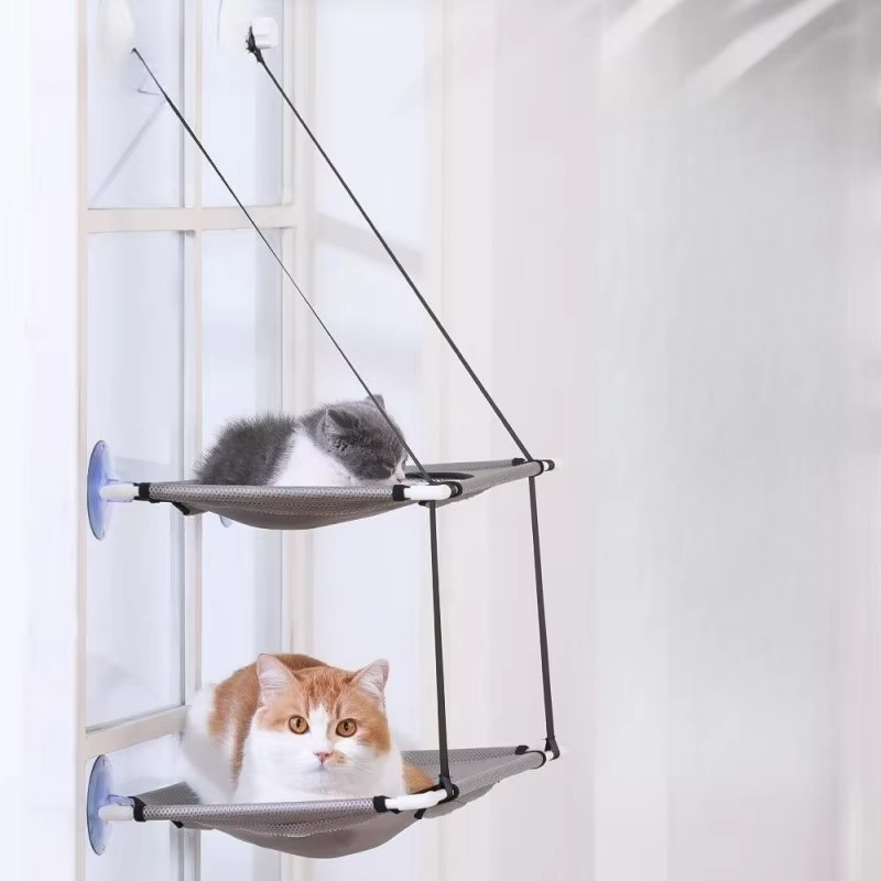 Cat Hammock Window Bed – Double Decker Hanging Sunny Seat