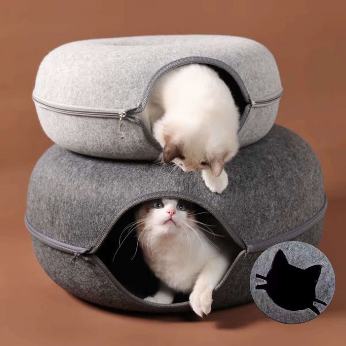 Donut Cat Bed - Ultra Cozy Calming Bed for Cats