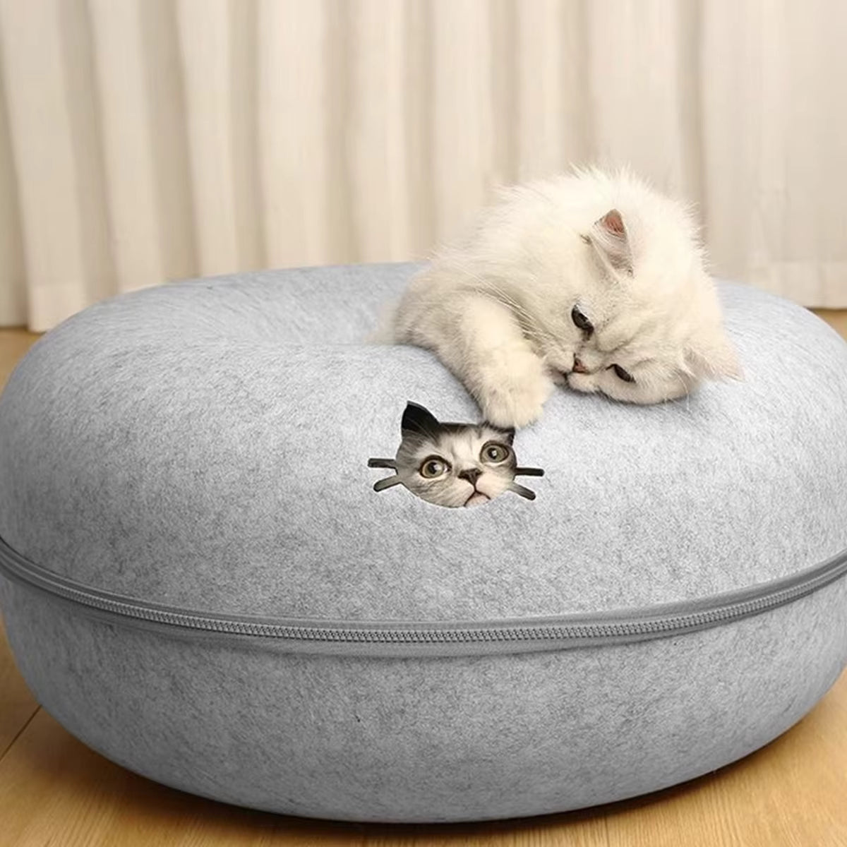 Donut Cat Bed - Ultra Cozy Calming Bed for Cats